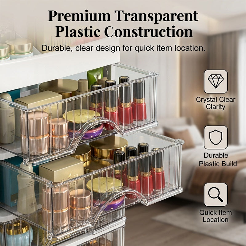⏰Limited-time 40% off💄✨Stackable Desktop Organizer with Clear Drawers