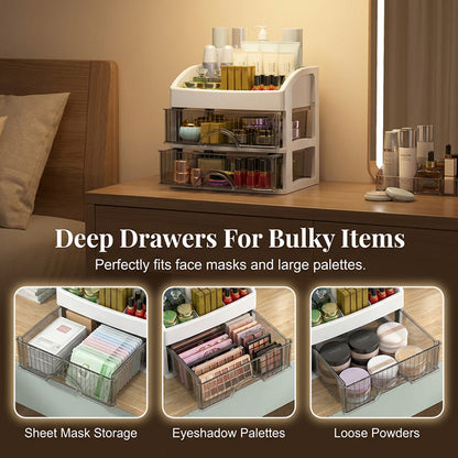⏰Limited-time 40% off💄✨Stackable Desktop Organizer with Clear Drawers