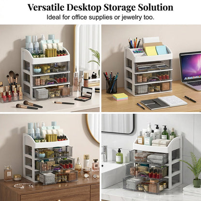 ⏰Limited-time 40% off💄✨Stackable Desktop Organizer with Clear Drawers