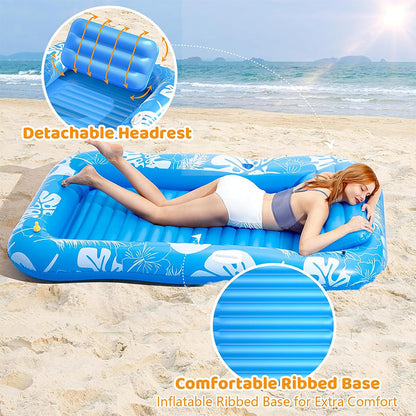 🥳2026 HOT SALE🥳💞50K+ SOLD!😎💦 49% OFF! Inflatable Tanning Pool Lounger – Smart spray cools you automatically. Detachable pillow, cup holders & safety handles. Holds 2 adults (350lb). Perfect for garden or beach! 🏖️🌞