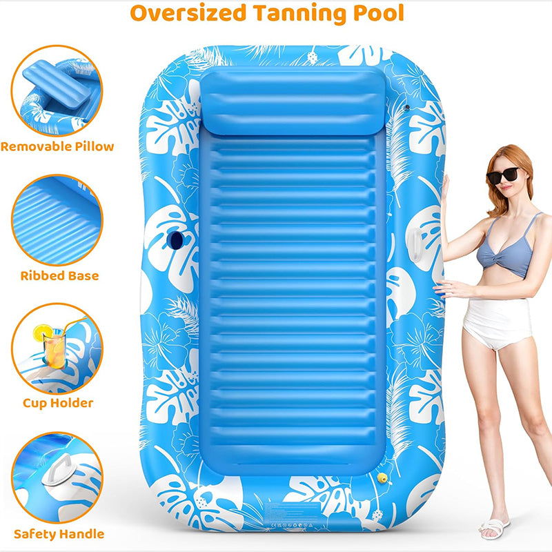 🥳2026 HOT SALE🥳💞50K+ SOLD!😎💦 49% OFF! Inflatable Tanning Pool Lounger – Smart spray cools you automatically. Detachable pillow, cup holders & safety handles. Holds 2 adults (350lb). Perfect for garden or beach! 🏖️🌞