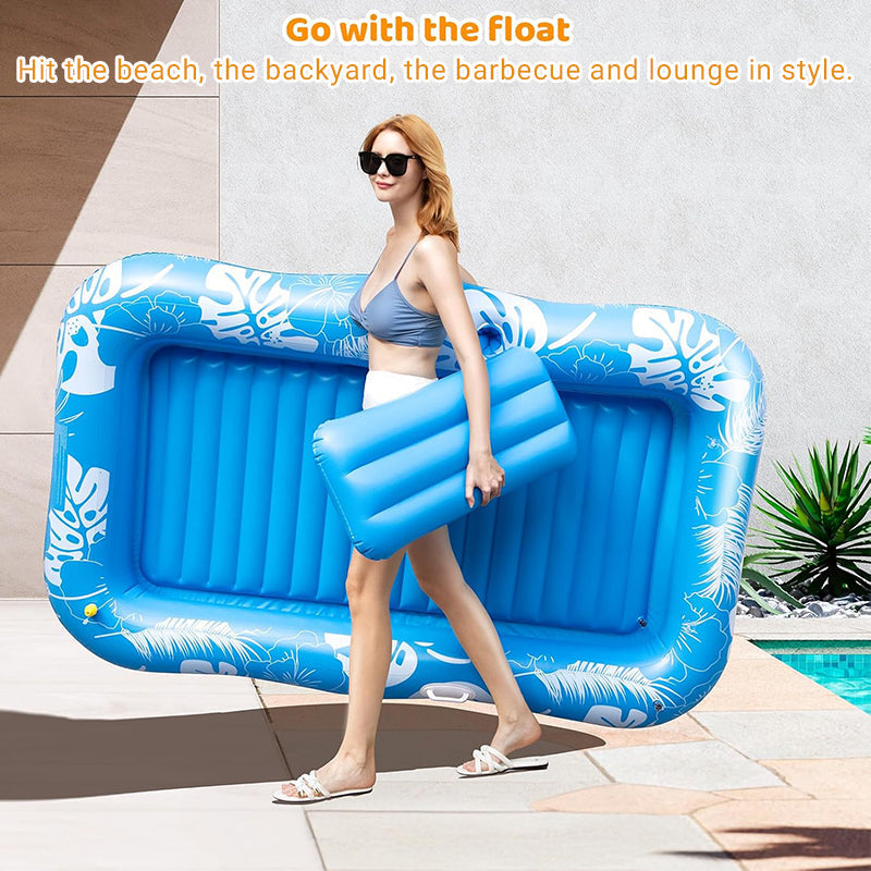 🥳2026 HOT SALE🥳💞50K+ SOLD!😎💦 49% OFF! Inflatable Tanning Pool Lounger – Smart spray cools you automatically. Detachable pillow, cup holders & safety handles. Holds 2 adults (350lb). Perfect for garden or beach! 🏖️🌞