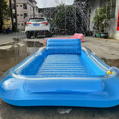 🥳2026 HOT SALE🥳💞50K+ SOLD!😎💦 49% OFF! Inflatable Tanning Pool Lounger – Smart spray cools you automatically. Detachable pillow, cup holders & safety handles. Holds 2 adults (350lb). Perfect for garden or beach! 🏖️🌞