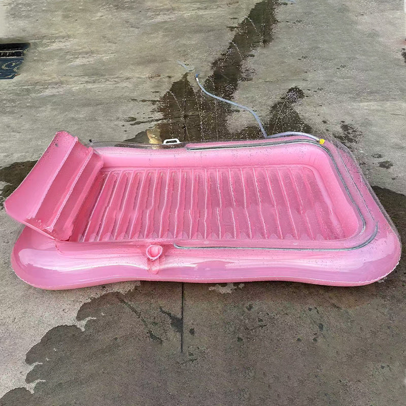 🥳2026 HOT SALE🥳💞50K+ SOLD!😎💦 49% OFF! Inflatable Tanning Pool Lounger – Smart spray cools you automatically. Detachable pillow, cup holders & safety handles. Holds 2 adults (350lb). Perfect for garden or beach! 🏖️🌞