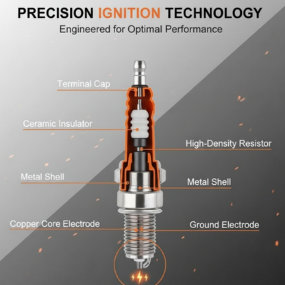 🔥BUY 1 GET 1 FREE🏍️🔩D8TC High Performance Three-Electrode Spark Plug