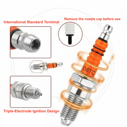🔥BUY 1 GET 1 FREE🏍️🔩D8TC High Performance Three-Electrode Spark Plug