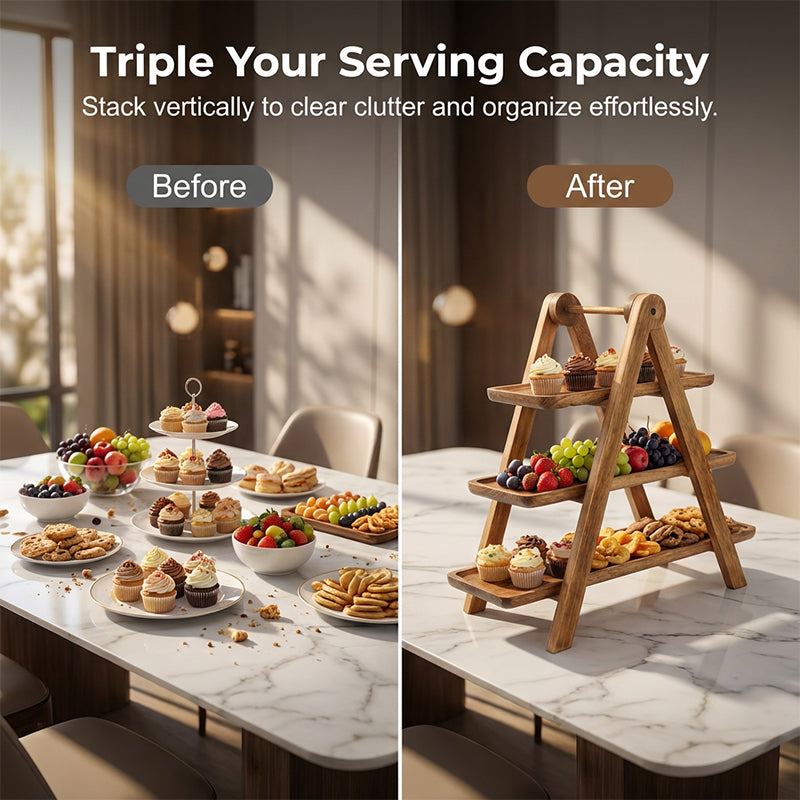 🔥49% OFF🔥3-Tier Wooden Serving Tray