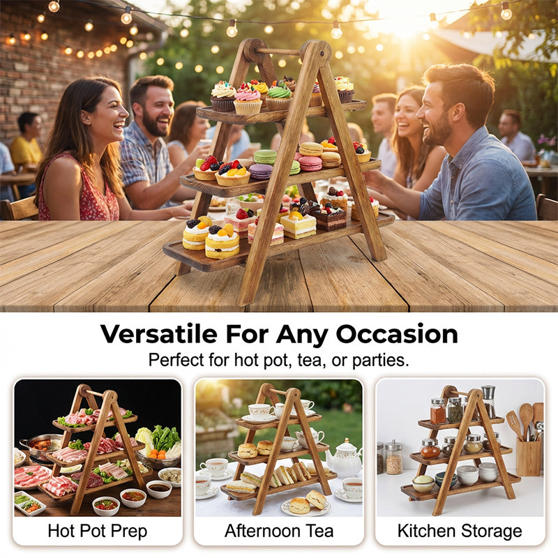 🔥49% OFF🔥3-Tier Wooden Serving Tray