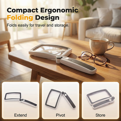 🔥HOT SALE🔍💡Foldable, Handheld Reading Magnifier with Illumination 📖✨