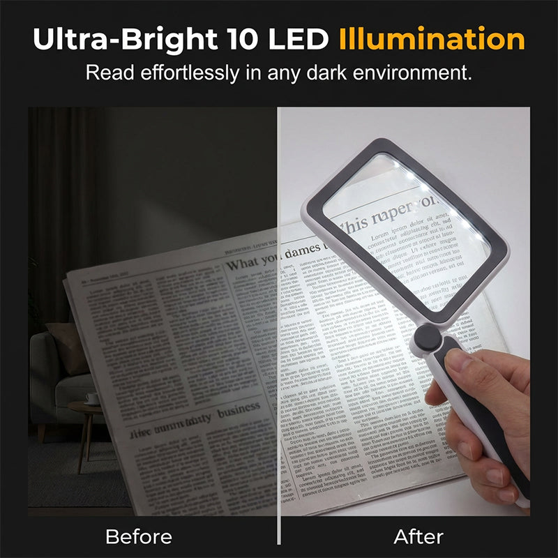 🔥HOT SALE🔍💡Foldable, Handheld Reading Magnifier with Illumination 📖✨