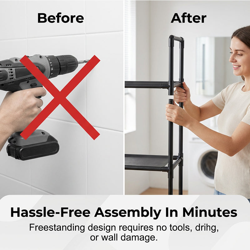 💖Special 49% off🧴No-Drill Bathroom & Laundry Organizer Shelf
