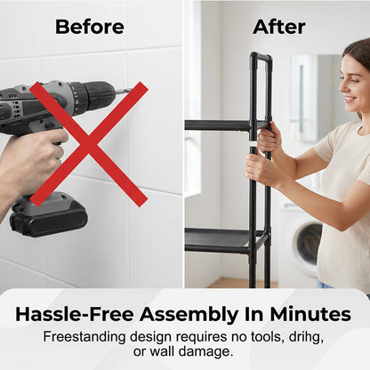 💖Special 49% off🧴No-Drill Bathroom & Laundry Organizer Shelf