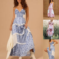💖Easter Special Offer👗Women's Printed Spaghetti Strap Maxi Dress✨