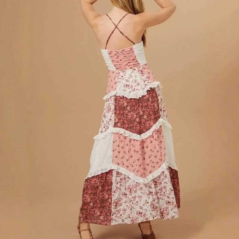 💖Easter Special Offer👗Women's Printed Spaghetti Strap Maxi Dress✨