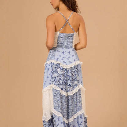 💖Easter Special Offer👗Women's Printed Spaghetti Strap Maxi Dress✨