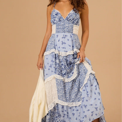 💖Easter Special Offer👗Women's Printed Spaghetti Strap Maxi Dress✨