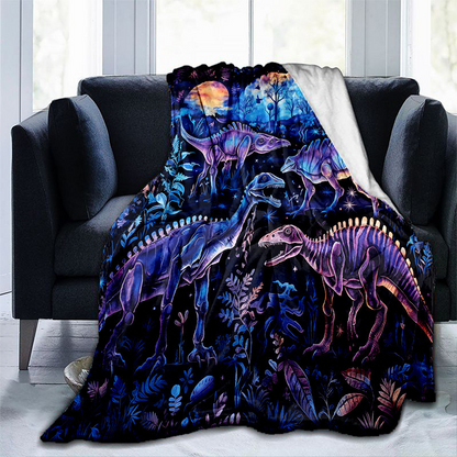 🔥NEW ARRIVAL LIMITED TIME OFFER🔥Vibrant Dinosaur Print Flannel Throw Blanket