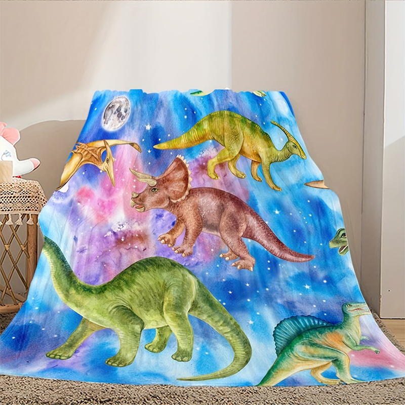 🔥NEW ARRIVAL LIMITED TIME OFFER🔥Vibrant Dinosaur Print Flannel Throw Blanket