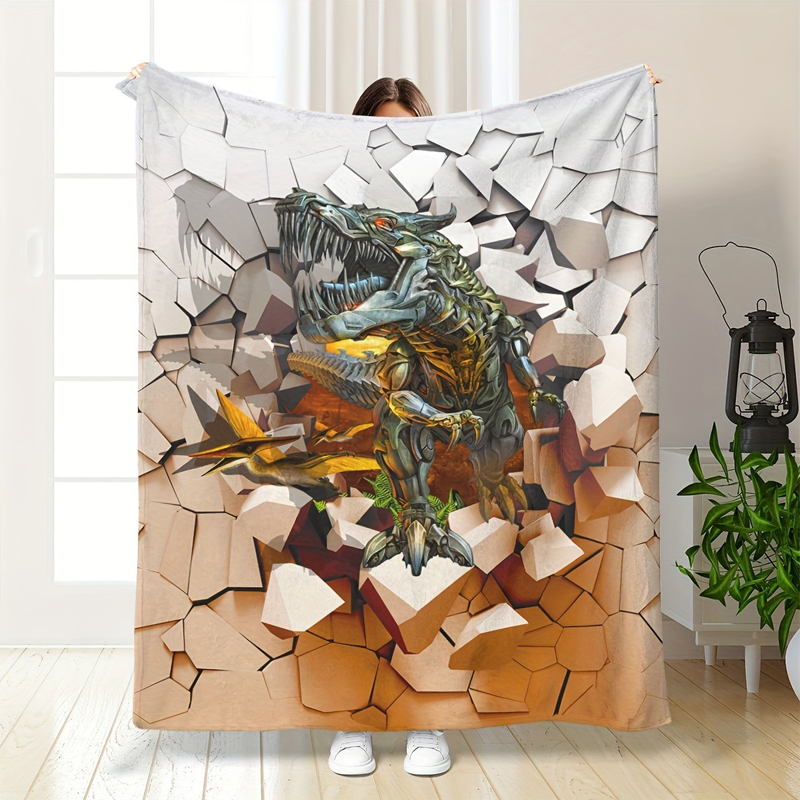 🔥NEW ARRIVAL LIMITED TIME OFFER🔥Vibrant Dinosaur Print Flannel Throw Blanket