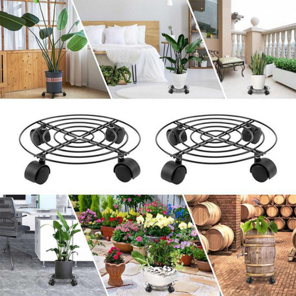 🔥Hot Sale🌿✨Heavy-Duty Metal Plant Caddy with Wheels