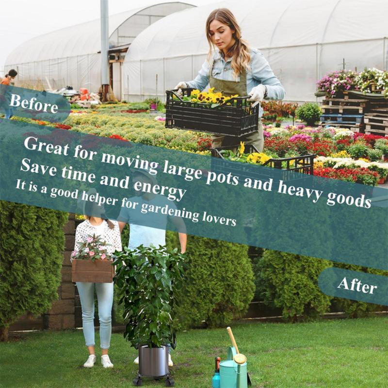 🔥Hot Sale🌿✨Heavy-Duty Metal Plant Caddy with Wheels