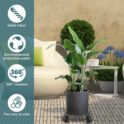 🔥Hot Sale🌿✨Heavy-Duty Metal Plant Caddy with Wheels