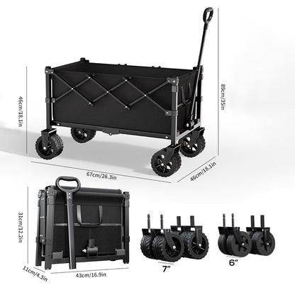 💥Exceptional Price🌟Collapsible Wagon Cart with Wheels—Durable, Convenient,Versatile,Practical