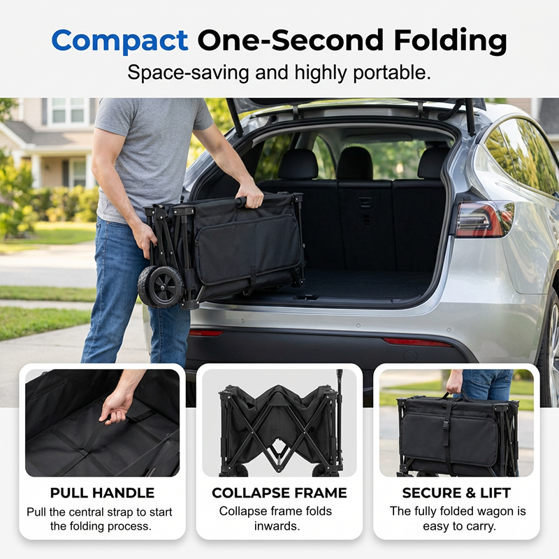 💥Exceptional Price🌟Collapsible Wagon Cart with Wheels—Durable, Convenient,Versatile,Practical
