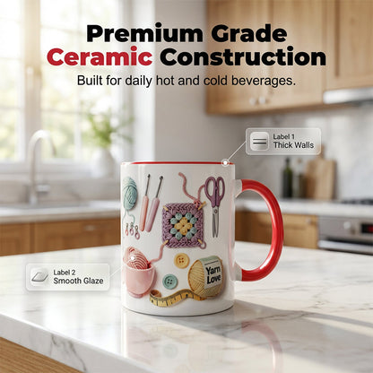 🔥40% OFF!!🏆 50K+ SOLD💥Knitting Themed Mug, Gift For Crafters And Creative Souls