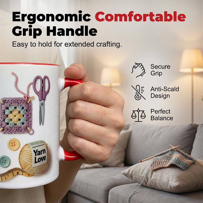 🔥40% OFF!!🏆 50K+ SOLD💥Knitting Themed Mug, Gift For Crafters And Creative Souls
