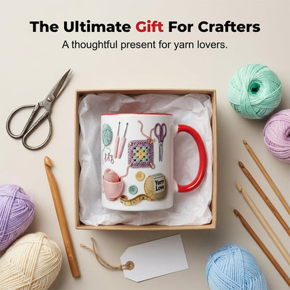 🔥40% OFF!!🏆 50K+ SOLD💥Knitting Themed Mug, Gift For Crafters And Creative Souls