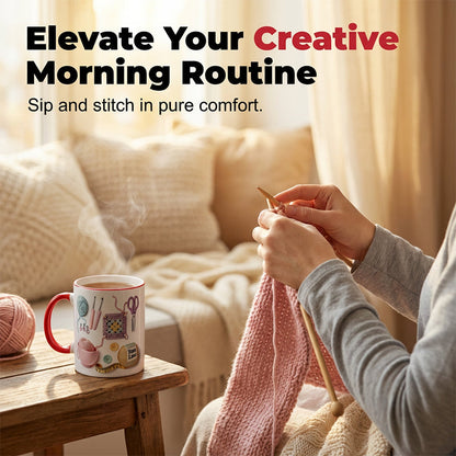 🔥40% OFF!!🏆 50K+ SOLD💥Knitting Themed Mug, Gift For Crafters And Creative Souls