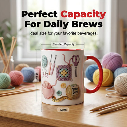 🔥40% OFF!!🏆 50K+ SOLD💥Knitting Themed Mug, Gift For Crafters And Creative Souls