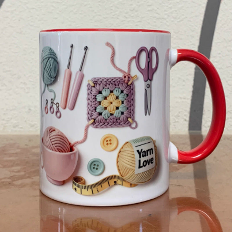 🔥40% OFF!!🏆 50K+ SOLD💥Knitting Themed Mug, Gift For Crafters And Creative Souls