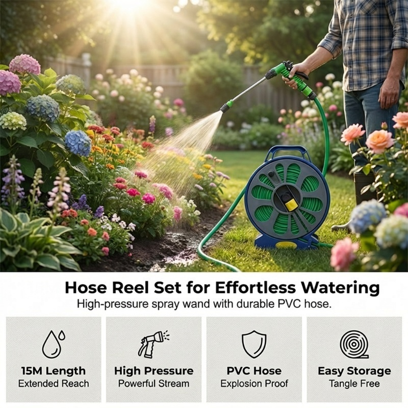 ✈️49% OFF & Free Shipping🚿Retractable Garden Hose Reel with Spray Nozzle