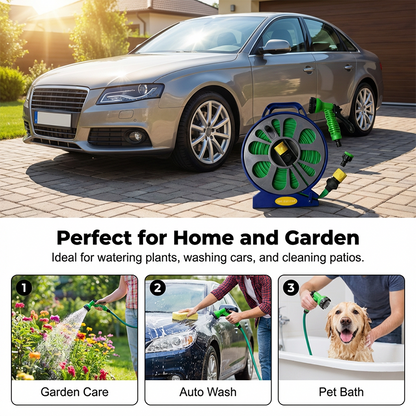 ✈️49% OFF & Free Shipping🚿Retractable Garden Hose Reel with Spray Nozzle