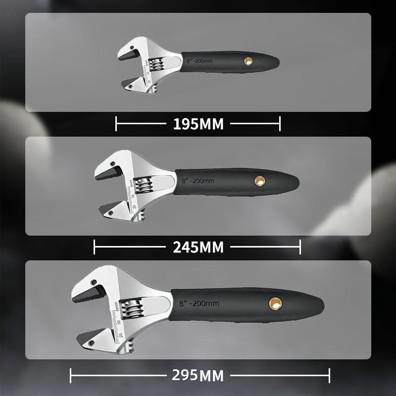🥳2026 HOT SALE🥳💞50K+ SOLD!💥🔧⚡ 49% OFF! Wide Jaw Ratchet Adjustable Wrench – Self-tightening, high-hardness alloy teeth. Precision scale, ergonomic TPR grip. Sizes 8"/10"/12". A must-have for DIY. 🛠️✨