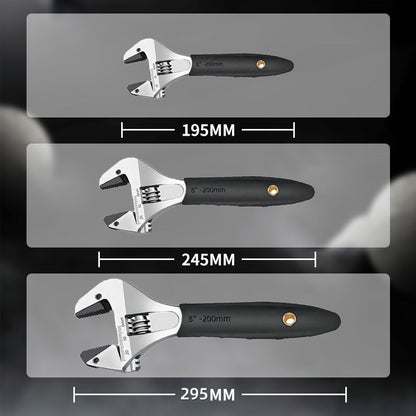 🥳2026 HOT SALE🥳💞50K+ SOLD!💥🔧⚡ 49% OFF! Wide Jaw Ratchet Adjustable Wrench – Self-tightening, high-hardness alloy teeth. Precision scale, ergonomic TPR grip. Sizes 8"/10"/12". A must-have for DIY. 🛠️✨