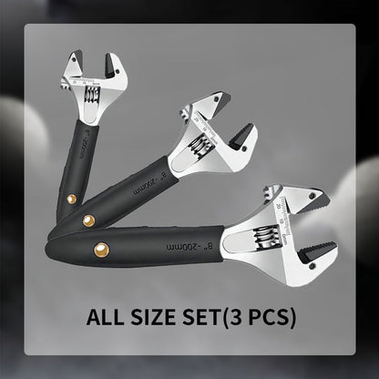 🥳2026 HOT SALE🥳💞50K+ SOLD!💥🔧⚡ 49% OFF! Wide Jaw Ratchet Adjustable Wrench – Self-tightening, high-hardness alloy teeth. Precision scale, ergonomic TPR grip. Sizes 8"/10"/12". A must-have for DIY. 🛠️✨