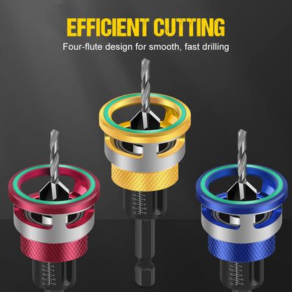 📢📢49% OFF !!!⏰4PCS Wood Countersink Drill Bit Set with Depth Stop