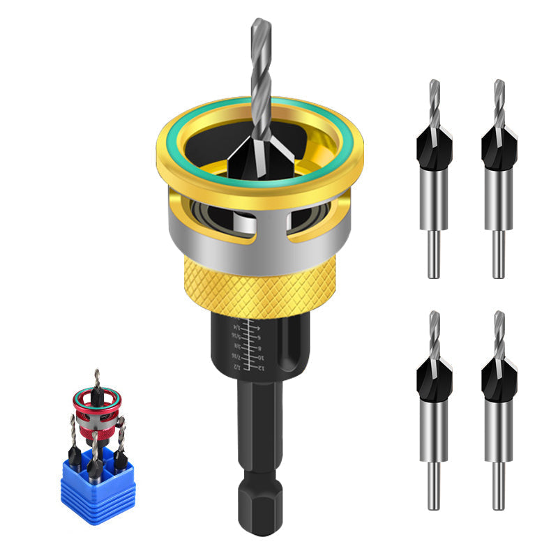📢📢49% OFF !!!⏰4PCS Wood Countersink Drill Bit Set with Depth Stop
