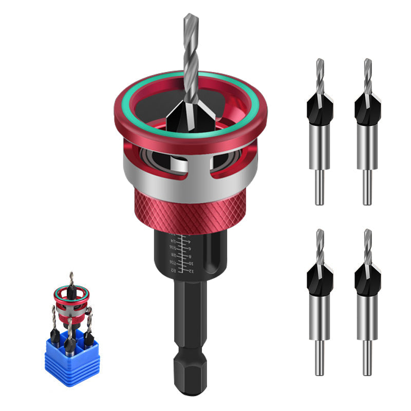 📢📢49% OFF !!!⏰4PCS Wood Countersink Drill Bit Set with Depth Stop