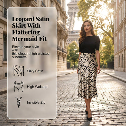 🎁New Arrival 40% OFF💥Leopard Print Stain Midi Skirt