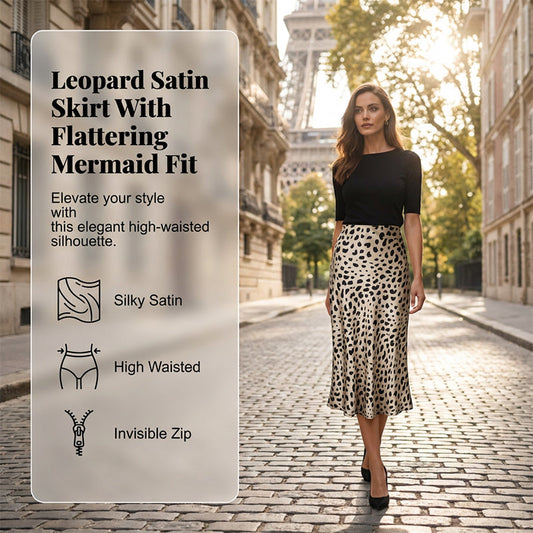 🎁New Arrival 40% OFF💥Leopard Print Stain Midi Skirt