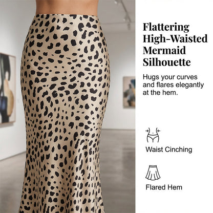 🎁New Arrival 40% OFF💥Leopard Print Stain Midi Skirt