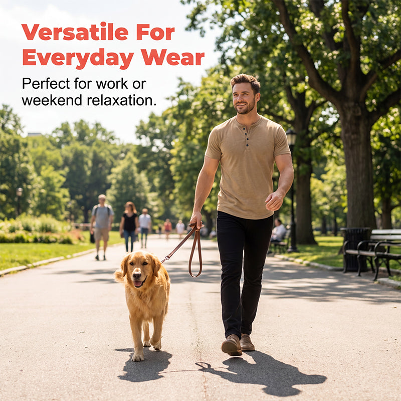 🔥 49% OFF NOW! 👕 Men's Short Sleeve Henley T-Shirt – Classic Style, Soft Fabric & Perfect for Everyday Wear 🏠