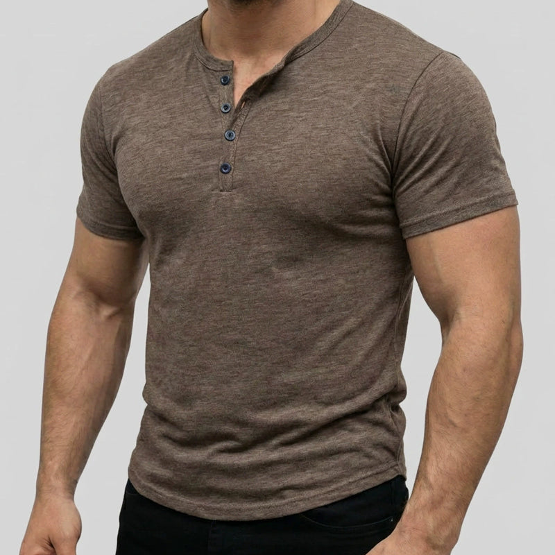 🔥 49% OFF NOW! 👕 Men's Short Sleeve Henley T-Shirt – Classic Style, Soft Fabric & Perfect for Everyday Wear 🏠