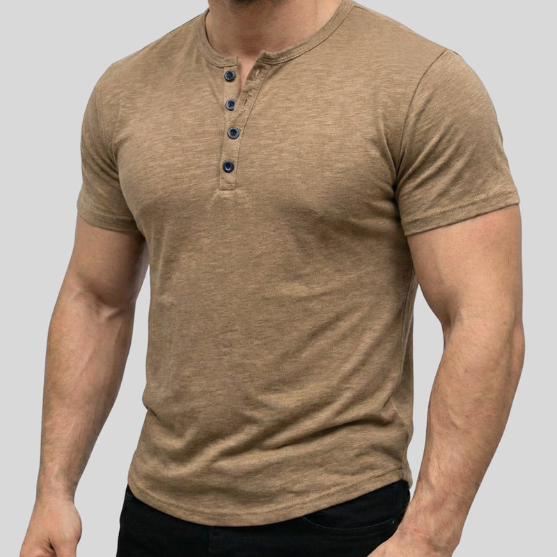 🔥 49% OFF NOW! 👕 Men's Short Sleeve Henley T-Shirt – Classic Style, Soft Fabric & Perfect for Everyday Wear 🏠