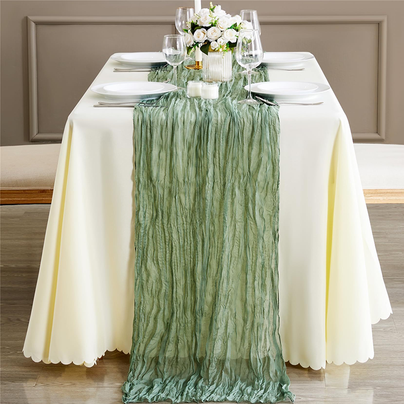 ⏰Limited-time offer✨ Bohemian pleated gauze tablecloth | Lightweight and drapey, creating a romantic dining table in an instant!
