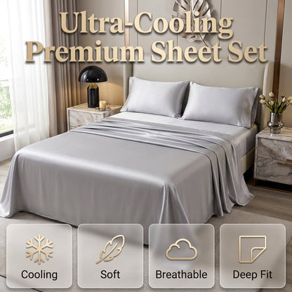 📢📢49% OFF!! & FREE SHIPPING ⏰Premium Cooling Fitted Sheet Set